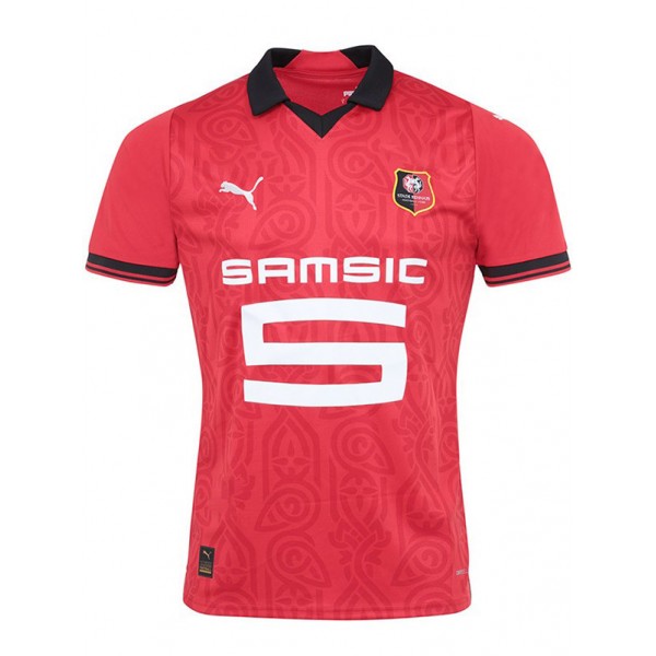 Rennais home jersey soccer uniform men's first football kit sports top shirt 2023-2024